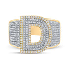 10kt Two-tone Gold Men's Round Diamond Initial D Letter Ring 1 Cttw | Splendid Jewellery - Alternate view 4 from Splendid Jewellery