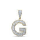 10kt Two - tone Gold Men's Round Diamond Initial G Letter Charm Pendant 7/8 Cttw - A Dazzling Expression of Personal Style - Splendid Jewellery