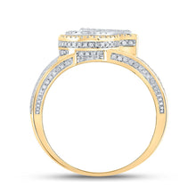 Load image into Gallery viewer, 10kt Two-tone Gold Mens Round Diamond Initial J Letter Ring 1-1/5 Cttw - Alternate view 2 from Splendid Jewellery