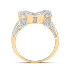 10kt Two-tone Gold Men's Round Diamond Initial M Letter Ring 1-1/5 Cttw - A Dazzling Statement of Personalized Elegance - Alternate view 2 from Splendid Jewellery