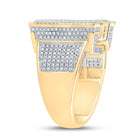 10kt Two-tone Gold Men's Round Diamond Initial M Letter Ring 1-1/5 Cttw - A Dazzling Statement of Personalized Elegance - Alternate view 3 from Splendid Jewellery