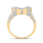 10kt Two - tone Gold Men's Round Diamond Initial M Letter Ring 1 - 1/5 Cttw - A Dazzling Statement of Personalized Elegance - Splendid Jewellery