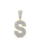 10kt Two - tone Gold Men's Round Diamond Initial S Letter Charm Pendant 3/4 Cttw - A Dazzling Statement Piece by Splendid Jewellery - Splendid Jewellery