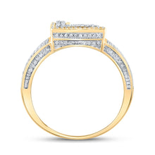Load image into Gallery viewer, 10kt Two-tone Gold Mens Round Diamond L Initial Letter Ring 1-1/5 Cttw - Alternate view 2 from Splendid Jewellery