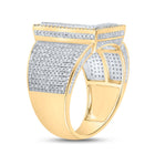 10kt Two-tone Gold Mens Round Diamond L Initial Letter Ring 1-1/5 Cttw - Alternate view 3 from Splendid Jewellery