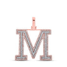 10kt Two - tone Gold Men's Round Diamond M Initial Letter Pendant 3/4 Cttw - A Dazzling Statement Piece by Splendid Jewellery - Splendid Jewellery