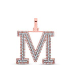 10kt Two - tone Gold Men's Round Diamond M Initial Letter Pendant 3/4 Cttw - A Dazzling Statement Piece by Splendid Jewellery - Splendid Jewellery