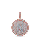 10kt Two - tone Gold Men's Round Diamond N Initial Letter Charm Pendant - 3 - 7/8 Cttw - Splendid Jewellery