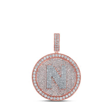 Load image into Gallery viewer, 10kt Two - tone Gold Men's Round Diamond N Initial Letter Charm Pendant - 3 - 7/8 Cttw - Splendid Jewellery