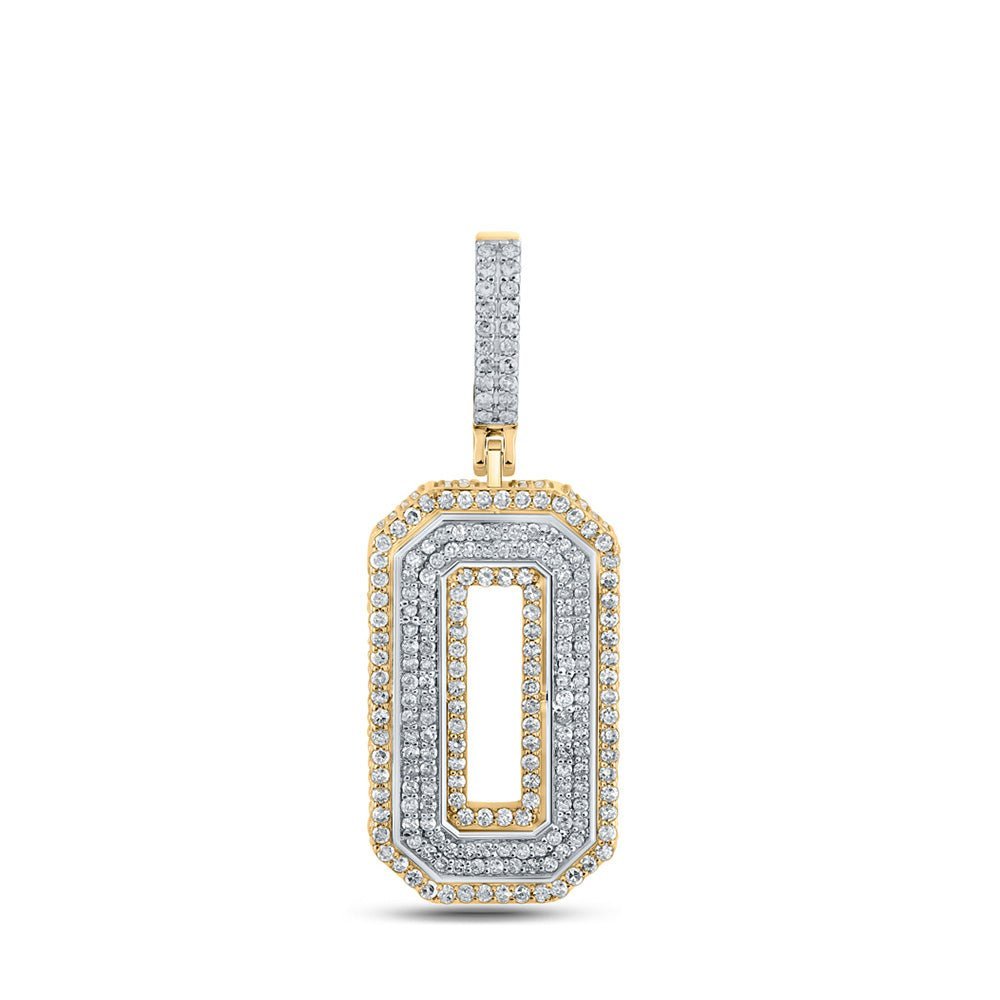 10kt Two - tone Gold Men's Round Diamond Number 0 Charm Pendant 1 - 1/3 Cttw | Splendid Jewellery - Splendid Jewellery
