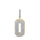 10kt Two - tone Gold Men's Round Diamond Number 0 Charm Pendant 1 - 1/3 Cttw | Splendid Jewellery - Splendid Jewellery