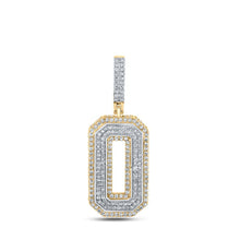 Load image into Gallery viewer, 10kt Two - tone Gold Men's Round Diamond Number 0 Charm Pendant 1 - 1/3 Cttw | Splendid Jewellery - Splendid Jewellery