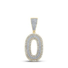 10kt Two - tone Gold Men's Round Diamond Number 0 Charm Pendant 3/4 Cttw | Striking Diamond Charm Pendant for Men | Splendid Jewellery - Splendid Jewellery