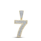 10kt Two - tone Gold Men's Round Diamond Number 7 Charm Pendant - 5/8 Cttw | Splendid Jewellery - Splendid Jewellery