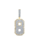 10kt Two - tone Gold Men's Round Diamond Number 8 Charm Pendant - 1 - 3/8 Cttw | Splendid Jewellery - Splendid Jewellery
