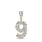 10kt Two - tone Gold Men's Round Diamond Number 9 Charm Pendant - 3/4 Cttw | Splendid Jewellery - Splendid Jewellery