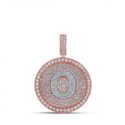 10kt Two - tone Gold Men's Round Diamond O Initial Letter Charm Pendant 3 - 7/8 Cttw | Splendid Jewellery - Splendid Jewellery