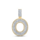 10kt Two - tone Gold Men's Round Diamond O Initial Letter Pendant 1/2 Cttw - Splendid Jewellery