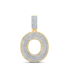Load image into Gallery viewer, 10kt Two - tone Gold Men's Round Diamond O Initial Letter Pendant 1/2 Cttw - Splendid Jewellery