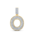 10kt Two - tone Gold Men's Round Diamond O Initial Letter Pendant 1/2 Cttw - Splendid Jewellery