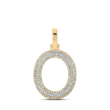 Load image into Gallery viewer, 10kt Two - tone Gold Men's Round Diamond O Initial Letter Pendant 3/8 Cttw - Splendid Jewellery