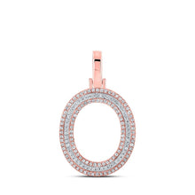 Load image into Gallery viewer, 10kt Two - tone Gold Men's Round Diamond O Initial Pendant - 3/8 Cttw - Splendid Jewellery
