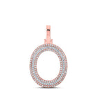 10kt Two - tone Gold Men's Round Diamond O Initial Pendant - 3/8 Cttw - Splendid Jewellery