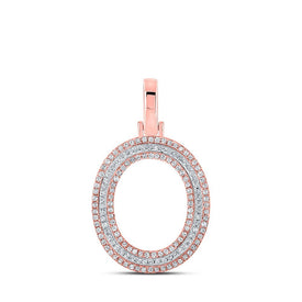 10kt Two - tone Gold Men's Round Diamond O Initial Pendant - 3/8 Cttw - Splendid Jewellery