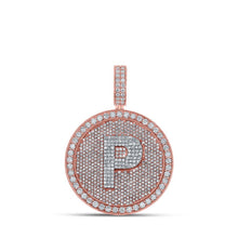 Load image into Gallery viewer, 10kt Two - tone Gold Men's Round Diamond P Initial Letter Charm Pendant - 4 Cttw - Splendid Jewellery