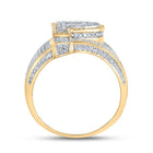 10kt Two - tone Gold Mens Round Diamond P Initial Letter Ring 1 Cttw - Splendid Jewellery