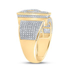 10kt Two - tone Gold Mens Round Diamond P Initial Letter Ring 1 Cttw - Splendid Jewellery