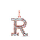 10kt Two - tone Gold Men's Round Diamond R Initial Letter Pendant 1/2 Cttw - A Dazzling Statement of Style by Splendid Jewellery - Splendid Jewellery
