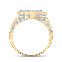 Load image into Gallery viewer, 10kt Two-tone Gold Men&#39;s Round Diamond R Initial Letter Ring 1-1/4 Cttw | Splendid Jewellery - Alternate view 2 from Splendid Jewellery