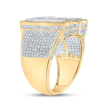 Load image into Gallery viewer, 10kt Two - tone Gold Men's Round Diamond R Initial Letter Ring 1 - 1/4 Cttw | Splendid Jewellery - Splendid Jewellery