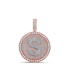 Load image into Gallery viewer, 10kt Two - tone Gold Mens Round Diamond S Initial Letter Charm Pendant - 3 - 3/4 Cttw - Splendid Jewellery