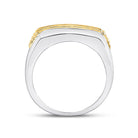 10kt Two - tone Gold Men's Round Diamond Single Row Band Ring 1/2 Cttw | Exquisite Elegance - Splendid Jewellery