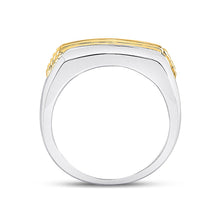 Load image into Gallery viewer, 10kt Two - tone Gold Men's Round Diamond Single Row Band Ring 1/2 Cttw | Exquisite Elegance - Splendid Jewellery