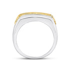 10kt Two - tone Gold Men's Round Diamond Single Row Band Ring 1/2 Cttw | Exquisite Elegance - Splendid Jewellery