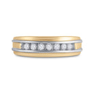 10kt Two - tone Gold Men's Round Diamond Single Row Band Ring 1/4 Cttw | Exquisite Elegance - Splendid Jewellery