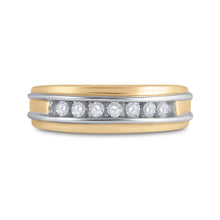 Load image into Gallery viewer, 10kt Two - tone Gold Men's Round Diamond Single Row Band Ring 1/4 Cttw | Exquisite Elegance - Splendid Jewellery
