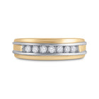 10kt Two - tone Gold Men's Round Diamond Single Row Band Ring 1/4 Cttw | Exquisite Elegance - Splendid Jewellery