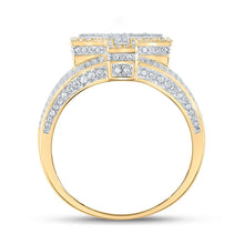 Load image into Gallery viewer, 10kt Two - tone Gold Mens Round Diamond T Initial Letter Ring 1 - 1/5 Cttw - Splendid Jewellery