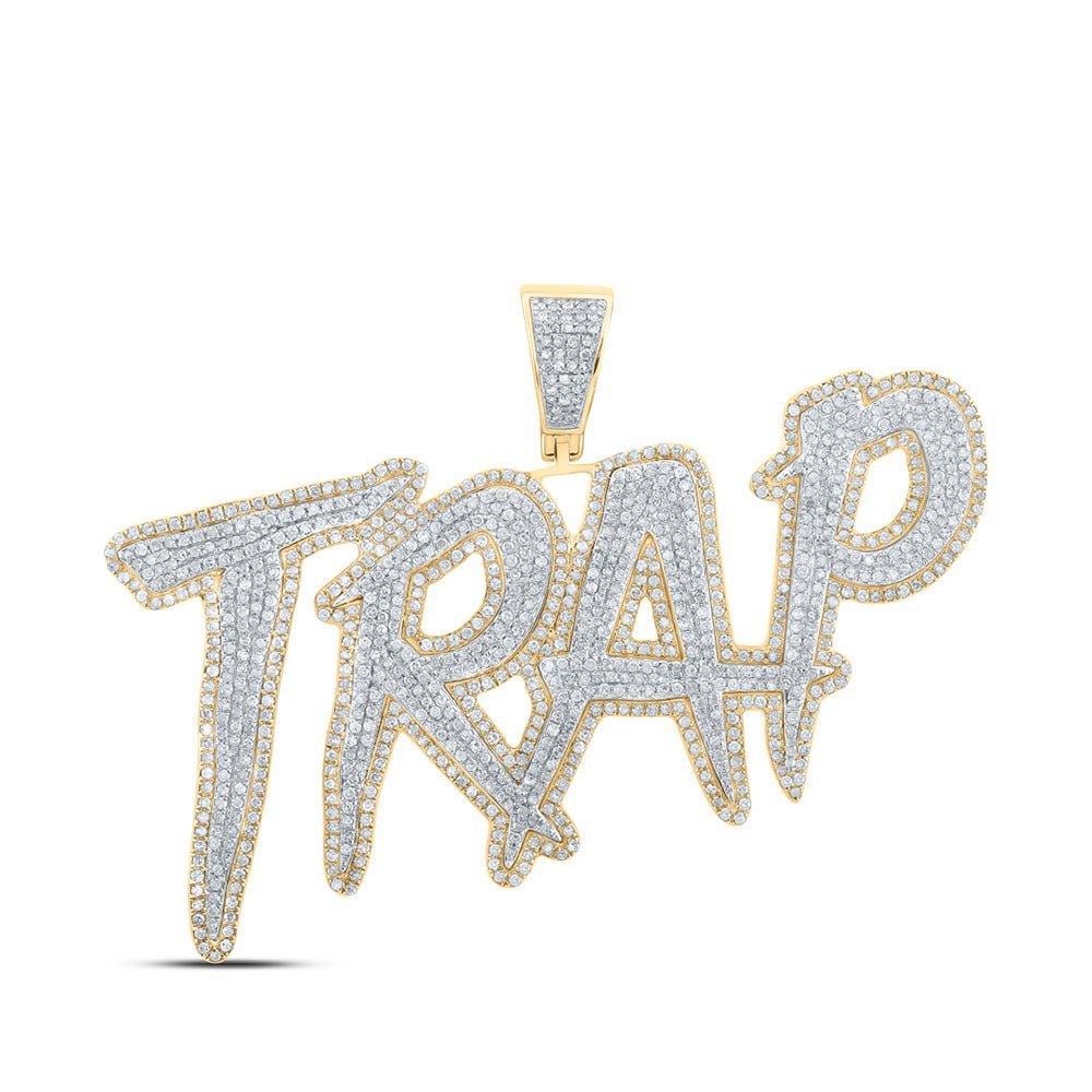 10kt Two - tone Gold Men's Round Diamond Trap Charm Pendant - 3 Cttw | Splendid Jewellery - Splendid Jewellery