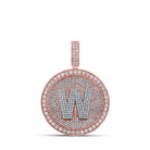 10kt Two - tone Gold Men's Round Diamond W Initial Letter Charm Pendant - A Captivating Statement of Style and Elegance - Splendid Jewellery