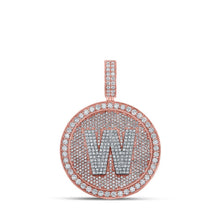 Load image into Gallery viewer, 10kt Two - tone Gold Men's Round Diamond W Initial Letter Charm Pendant - A Captivating Statement of Style and Elegance - Splendid Jewellery