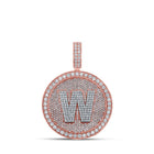 10kt Two - tone Gold Men's Round Diamond W Initial Letter Charm Pendant - A Captivating Statement of Style and Elegance - Splendid Jewellery