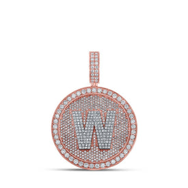 10kt Two - tone Gold Men's Round Diamond W Initial Letter Charm Pendant - A Captivating Statement of Style and Elegance - Splendid Jewellery