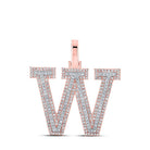 10kt Two - tone Gold Men's Round Diamond W Initial Letter Pendant - 3/4 Cttw - Splendid Jewellery