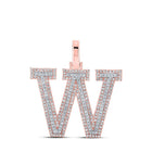 10kt Two - tone Gold Men's Round Diamond W Initial Letter Pendant - 3/4 Cttw - Splendid Jewellery