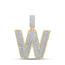 Load image into Gallery viewer, 10kt Two - tone Gold Mens Round Diamond W Initial Letter Pendant 3/4 Cttw - Splendid Jewellery